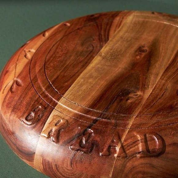 Anthropologie Acacia Wood Bread Board Rustic Cheese & Charcuterie Serving Board - Picture 9 of 10